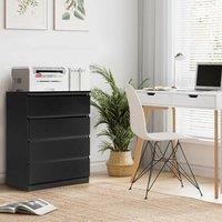 EONLION Black Modern Wooden 4-Drawer Slim Chest of Drawers for Bedroom | Size: 100 cm