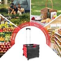 Kelvenix LARGE FOLDING SHOPPING TROLLEY CART FOLDABLE in Black | Size: 0.6m2
