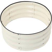 Kelvenix Round Metal Planter Raised Planter Box Raised Garden Bed in White | Size: 100g