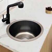 Kelvenix Stainless Steel Round Kitchen Sink Stainless Steel in Black | Size: 10000mm x 520mm