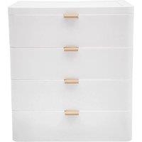 Kelvenix Desktop Storage Box Desk Organizer with Drawer 4 in White