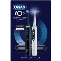Oral B iO5 Electric Toothbrush Black & White + 2 Brush Heads + Case in Clear