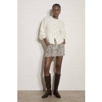 Apricot Women's Cotton-Blend Chunky Ribbed Knit Cardigan in Cream | Size: 10