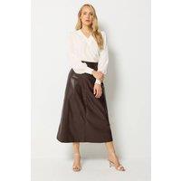 Long Tall Sally Women's Tall Faux Leather Maxi Skirt in Chocolate | Size: 24