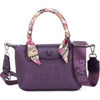 Fontanella Fashion Women's Bronte PU Leather Scarfed Mini Top Handle Tote Bag in Purple