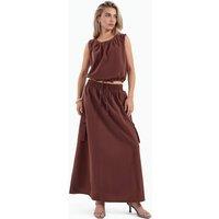 MSN Collection Women's Cotton Viscose Two-Piece Coord in Brown | Size: Small