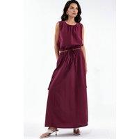 MSN Collection Women's Cotton Viscose Two-Piece Coord in Burgundy | Size: Large