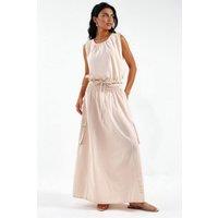 MSN Collection Women's Cotton Viscose Two-Piece Coord in Stone | Size: Large