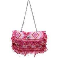 Fontanella Fashion Women's Orman Woven Finish Shoulder Bag with Chain Strap in Fuchsia