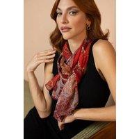 Elizabetta Boutique Women's Alessandra - Long Sheer Silk Scarf in Red