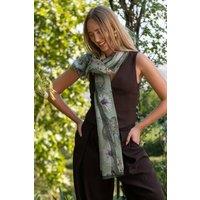 Elizabetta Boutique Women's Botanica - Long Silk Scarf in Green
