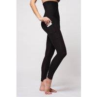 TLC Sport Women's Extra Strong Compression Pocket Leggings with High Tummy Control SHORT in Black | Size: 12