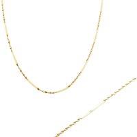 Spero London Women's Half Twisted Sterling Silver Necklace & Bracelet Set Chain in Gold