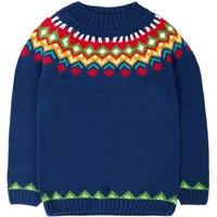Frugi Boy's Fyfe Knitted Jumper in Blue | Size: 3-4 Years