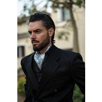 Elizabetta Boutique Men's Bugatti - Silk Ascot Cravat Tie in Grey