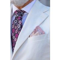 Elizabetta Boutique Men's Enzo - Double Sided Silk Pocket Square in Pink