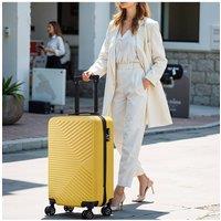 Living and Home 20 Inch Hard Shell Travel Suitcase in Yellow