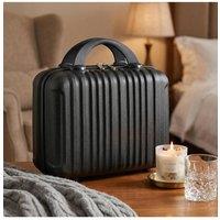 Living and Home 14-Inch Portable Hard Shell Travel Makeup Case with Elastic Strap in Black