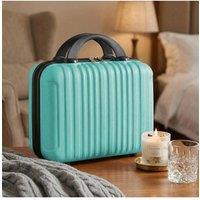 Living and Home 14-Inch Portable Hard Shell Travel Makeup Case with Elastic Strap in Green