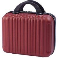 Living and Home 14-Inch Portable Hard Shell Travel Makeup Case with Elastic Strap in Red