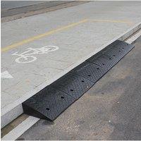 Living and Home 2 PCS 11cm H Portable Rubber Kerb Ramps in Black