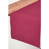 Homescapes Cotton Plain Table Runner in Plum