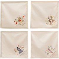 Disney Set of 4 Winnie & Friends Napkins in White