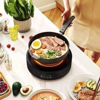 HOMCOM Electric Ceramic Hob with Grill Plate with 4 Heat Levels for All Type in Black