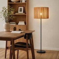 Emitto Lamp shade Boho Woven Paper Rope Wide Compatibility, Iron Frame Yellow in Natural