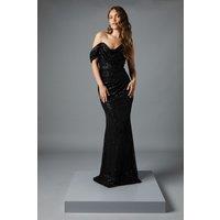 Coast Women's Sequin Cowl Neck Maxi Dress in Black | Size: 12