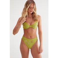 NastyGal Women's Celestial Embellished Underwired Bikini Set in Chartreuse | Size: 14
