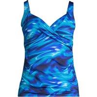Lands' End Women's V-Neck Wrap Tankini Top in Blue | Size: 8