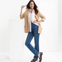 Lands' End Women's Starfish Straight Leg Knit Denim Jeans in Mid Blue | Size: 16-18