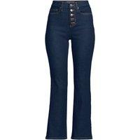 Lands' End Women's Cropped Flare Jeans, High Waisted in Dark Indigo | Size: 18