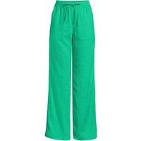 Lands' End Women's Wide Leg Pull-on Linen Trousers in Bright Green | Size: 8