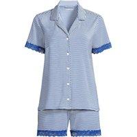 Lands' End Women's Cooling Pyjama Set With Shorts in Blue | Size: 1X