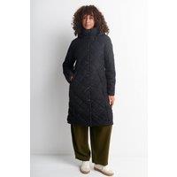 Klass. Women's Hooded Diamond Quilted Coat in Black | Size: XL