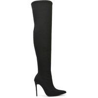 XY London Women's 'Piper' Over The Knee Thigh High Heeled Boots With Zip in Midnight | Size: 4