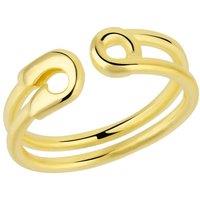 Spero London Women's Sterling Silver Safety Pin Ring in Gold