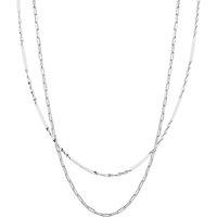 Spero London Women's Semi Twisted & Paperclip Chain Sterling Silver Layering Necklace Set