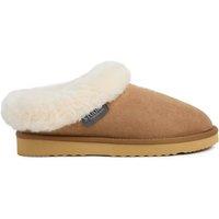 Celtic & Co Women's Studio Embroidered Mules Slipper in Light Brown | Size: 4