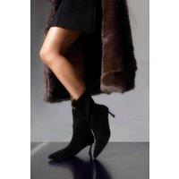 Where's That From Women's 'Jovei' Kitten Heel Ankle Boots With Side Zip in Black | Size: 4