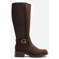 Where's That From Women's 'Bode' Knee High Boots With Buckle Detail in Dark Brown | Size: 6
