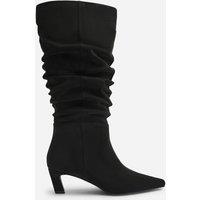 Where's That From Women's Kensley Ruched Slouch Knee High Snipped Toe Boot in Black | Size: 6