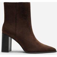 Where's That From Women's Daryna Stacked Heel Pointed Ankle Boot in Dark Brown | Size: 5