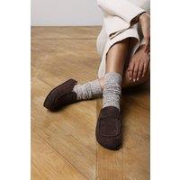 Where's That From Women's Divelle Low Back Slip On Mule With Fleece Lining in Brown | Size: 5