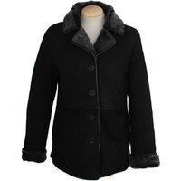 SNUGRUGS Women's Double Faced Longer Length Sheepskin Coat in Black | Size: 18