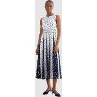 Hobbs London Women's Angelica Pleated Fit-Flare Midi Dress in White | Size: 6
