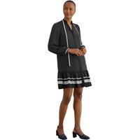 Hobbs London Women's Valerie Ruffle-Hem Mini Shift Dress in Dark Navy | Size: 22