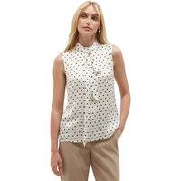 Hobbs London Women's Natasha Tie-Neck Polka Dot Blouse in White | Size: 16